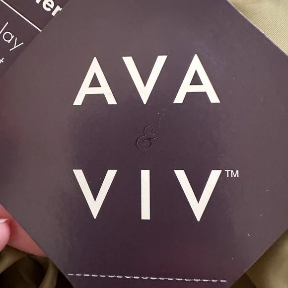 NWT Ava & Viv Light Olive Rain Resistant Coat 3X - Picture 5 of 7